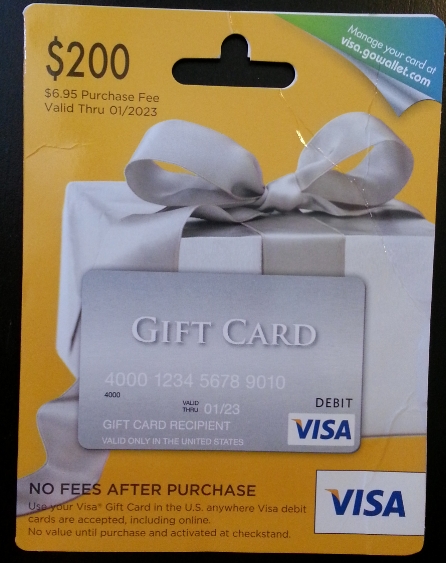 $200 visa gift card