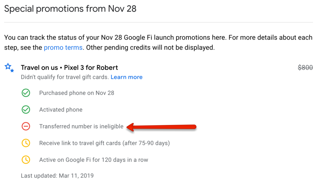 google fi promo ineligible