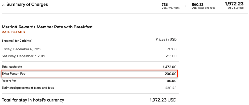 marriott bonvoy extra person fees