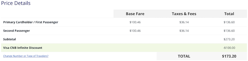 cnb visa infinite air discount