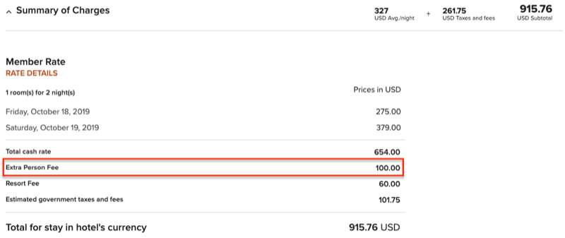 marriott bonvoy extra person fees