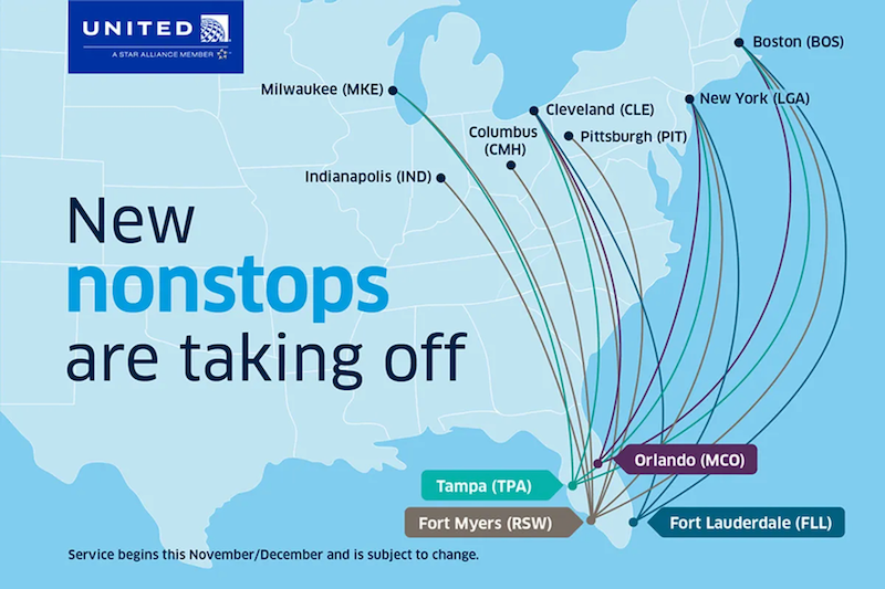 Booked United Increases Non stop Service to Florida milenomics