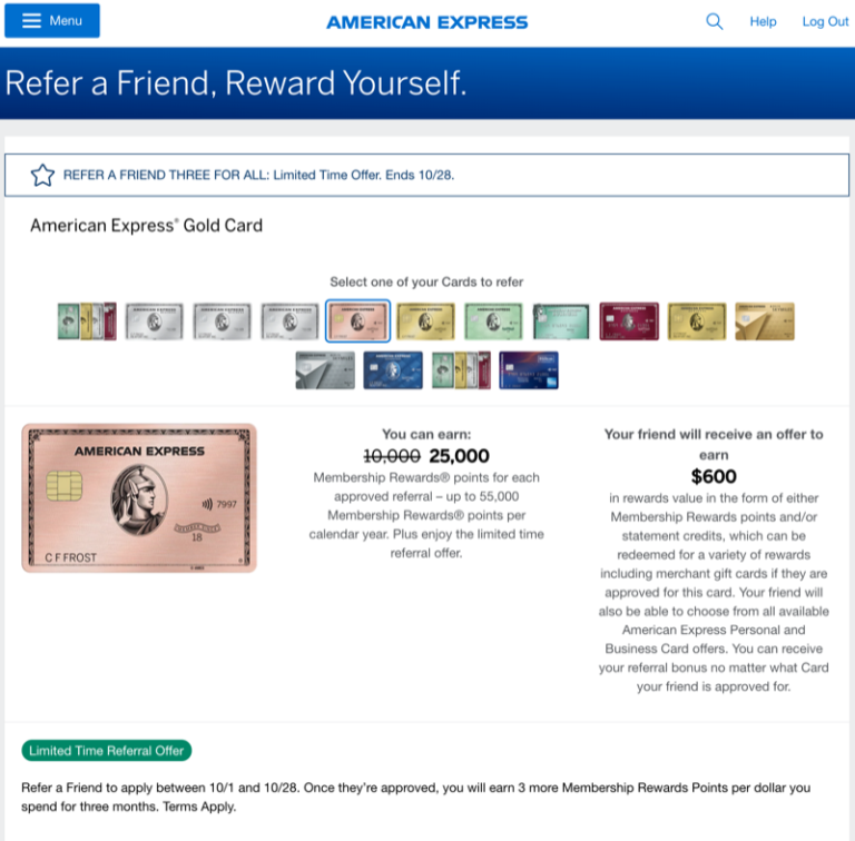 Amex Referral THREE FOR ALL 3 Additional Points for 3 Months